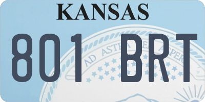 KS license plate 801BRT