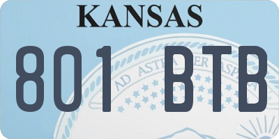 KS license plate 801BTB