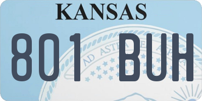 KS license plate 801BUH