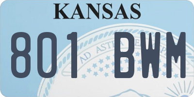 KS license plate 801BWM