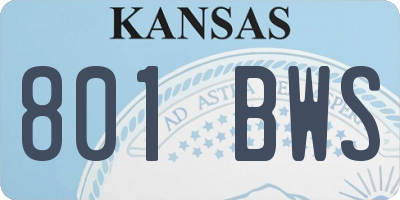 KS license plate 801BWS