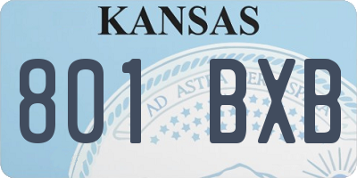 KS license plate 801BXB