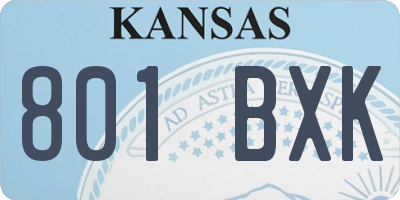 KS license plate 801BXK
