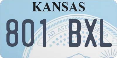 KS license plate 801BXL