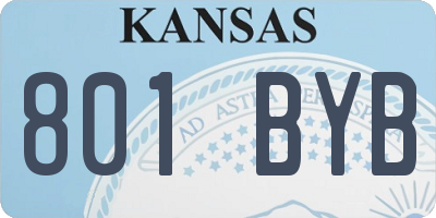 KS license plate 801BYB