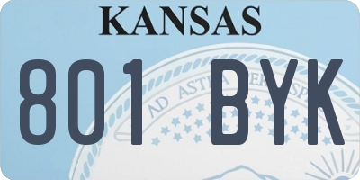KS license plate 801BYK