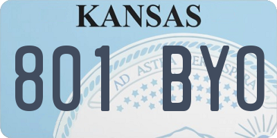 KS license plate 801BYO