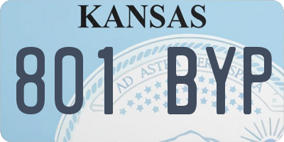 KS license plate 801BYP