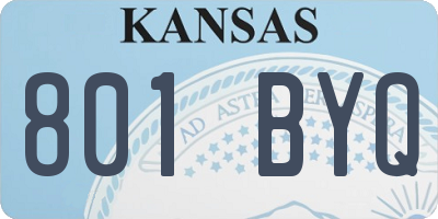KS license plate 801BYQ