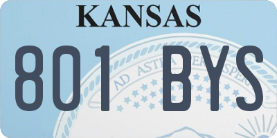 KS license plate 801BYS