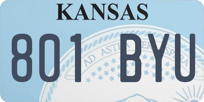 KS license plate 801BYU