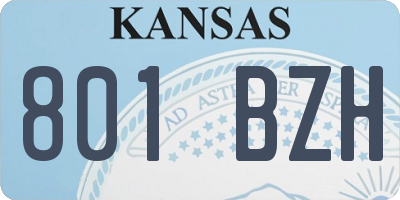 KS license plate 801BZH