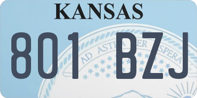 KS license plate 801BZJ