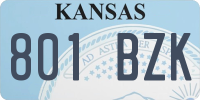 KS license plate 801BZK