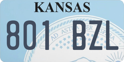 KS license plate 801BZL