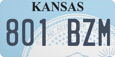 KS license plate 801BZM