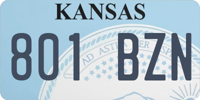 KS license plate 801BZN