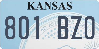KS license plate 801BZO