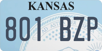 KS license plate 801BZP