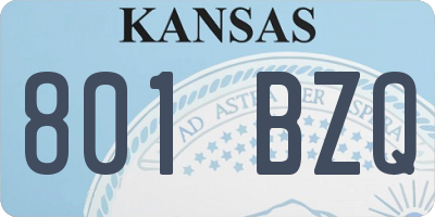 KS license plate 801BZQ