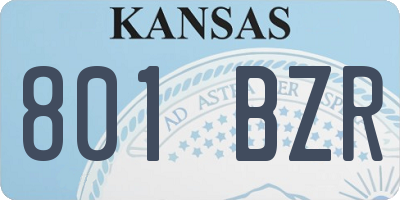 KS license plate 801BZR