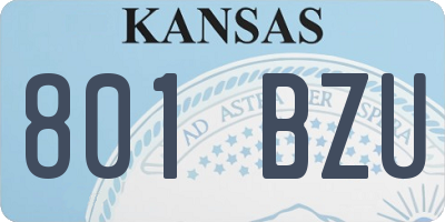 KS license plate 801BZU