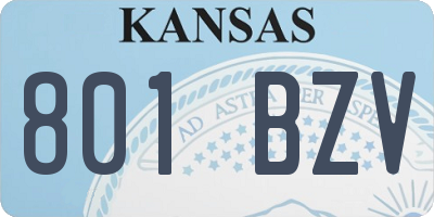 KS license plate 801BZV