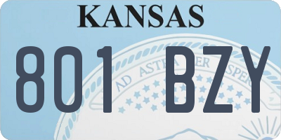 KS license plate 801BZY