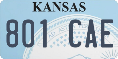 KS license plate 801CAE