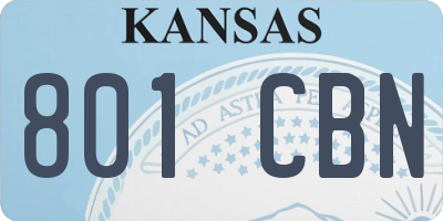 KS license plate 801CBN