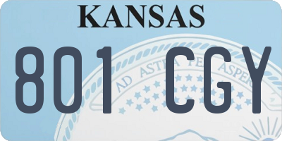 KS license plate 801CGY