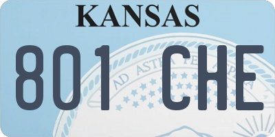 KS license plate 801CHE