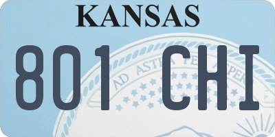 KS license plate 801CHI