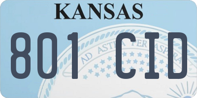 KS license plate 801CID