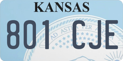 KS license plate 801CJE