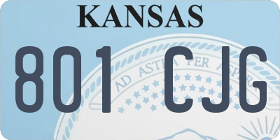 KS license plate 801CJG