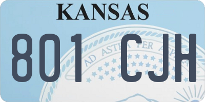 KS license plate 801CJH