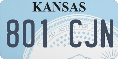 KS license plate 801CJN