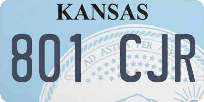 KS license plate 801CJR