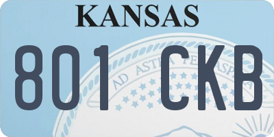 KS license plate 801CKB
