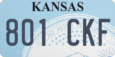 KS license plate 801CKF