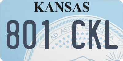 KS license plate 801CKL