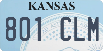 KS license plate 801CLM