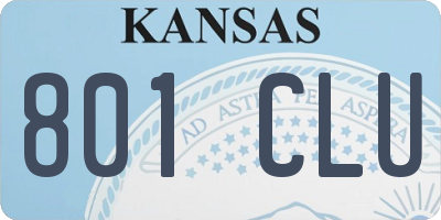 KS license plate 801CLU