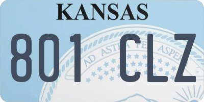 KS license plate 801CLZ