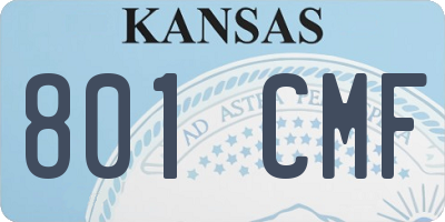 KS license plate 801CMF