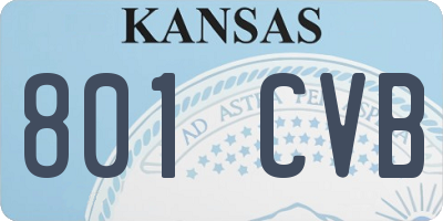 KS license plate 801CVB