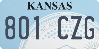 KS license plate 801CZG