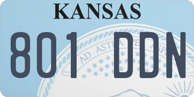 KS license plate 801DDN