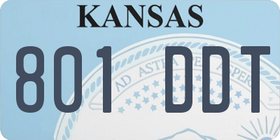 KS license plate 801DDT